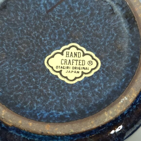 Otagiri Mugs Lot of 3 Blue Brown 9 oz Handpainted Hand Crafted Stoneware Stripe - Picture 7 of 14